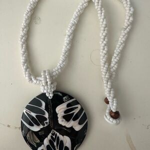 Elegant Black and White Beaded Necklace